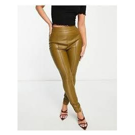 Asos Design Womens Khaki Leather Legging ANF1434