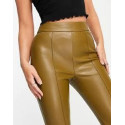 Asos Design Womens Khaki Leather Legging ANF1434