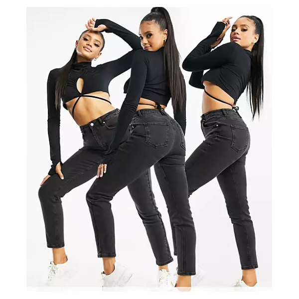 Asos Design Womens Black Jeans ANF473