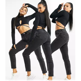 Asos Design Womens Black Jeans ANF473