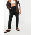 Asos Design Womens Black Linen Cigarette Trouser ANF2364