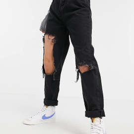 Asos Design Womens Black Petite Original Mom Jeans ANF2393