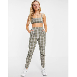 ASOS DESIGN  Womens Khaki Trouser 101245014   AMF116