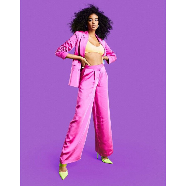ASOS DESIGN Womens Pink Wide Trouser ANF2313 ASOS DESIGN Womens Pink Wide Trouser ANF2313