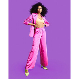 ASOS DESIGN  Womens Pink Wide Trouser  ANF2313