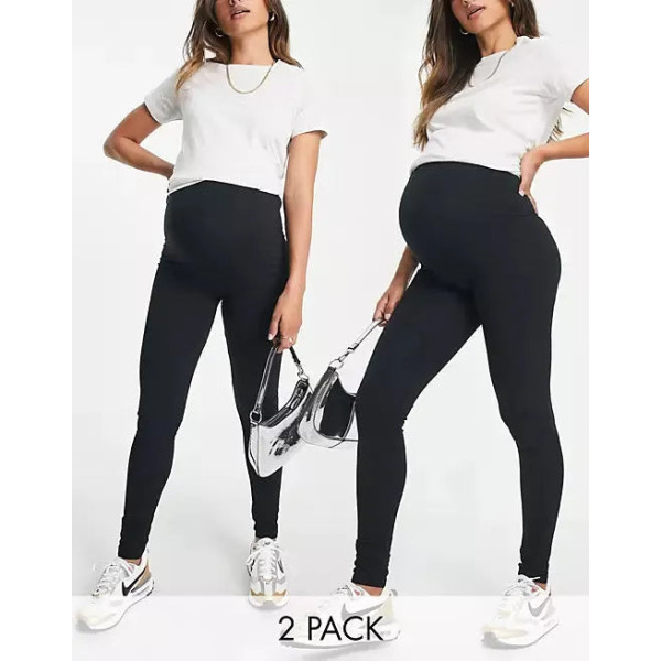 Asos Design Maternity Womens 2Pack Black Legging ANF1472 Asos Design Maternity Womens 2Pack Black Legging ANF1472