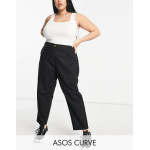 Asos Design Womens Black Curve Linen Cigarette Trouser ANF2336