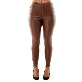 Almost Famous Womens Brown Super High Rise Skinny Pants 