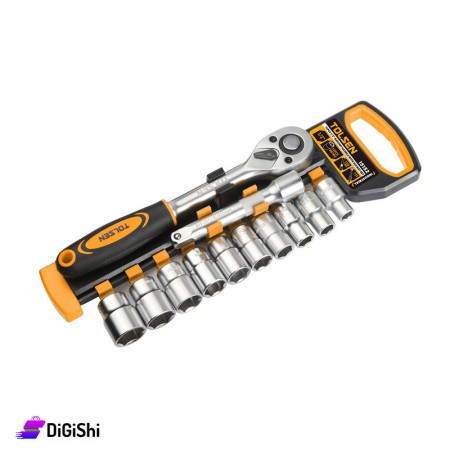TOLSEN 12PCS 1/2″ RATCHET HANDLE WITH SOCKETS SET 1/2″