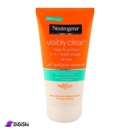 نقاء وحماية غسول/قناع 2 ب 1 Neutrogena Visibly Clear