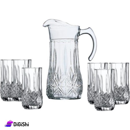 طقم إبريق مع كاسات 7قطع Luminarc Brighton