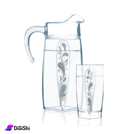 Jug Set With Glasses Luminarc Flame Sparkle Silver