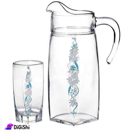 Jug Set With Glasses Luminarc Spring Blue Flame