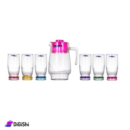 Jug Set With Glasses Luminarc Cortina Rainbow