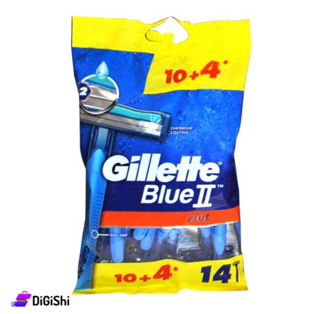 Gillette Blue II Plus Disposable Razors 14Pcs Set for Men