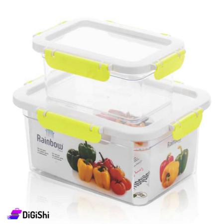 Rainbow Rectangle Plastic Large Bowls - Yellow