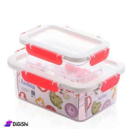 تبرويرات بلاستيك مستطيلة وسط Rainbow - أحمر