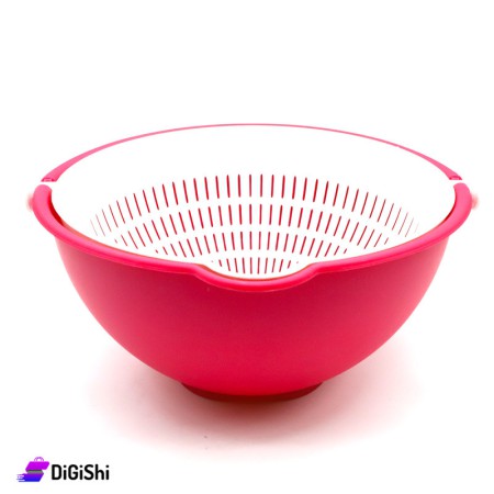 Rainbow Plastic Strainer with Bowl 1906 - Deep Pink