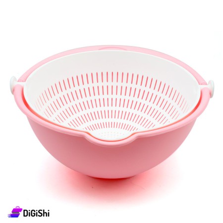 Rainbow Plastic Strainer with Bowl 1906 - Pink