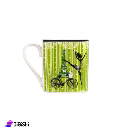 Eiffel Tower Ceramic Cup - Green