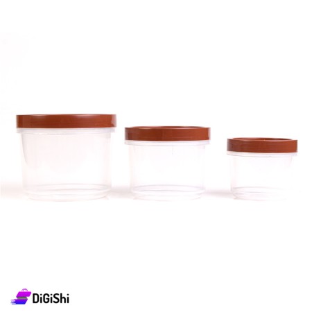 Rainbow Round Plastic Bowls Set 1904 - Brown