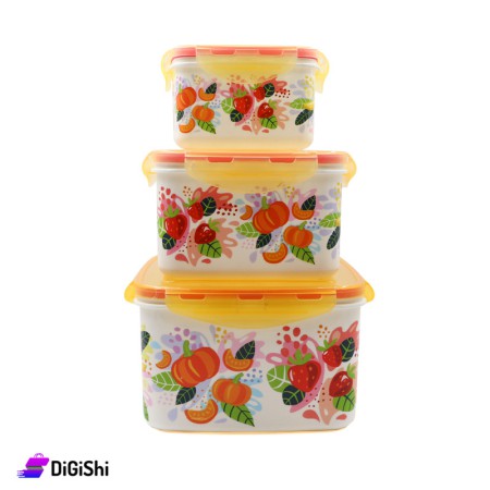 SUPER STAR Square Plastic Bowls Set - Orange