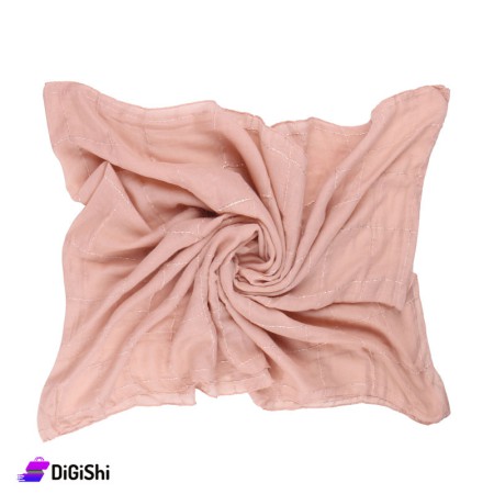 Women's Jacquard Checkered Scarf - Beige Rose