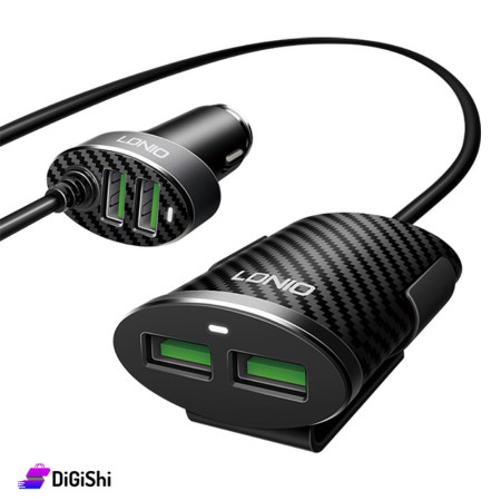 LDNIO C502 Car Charger With Connected Cable