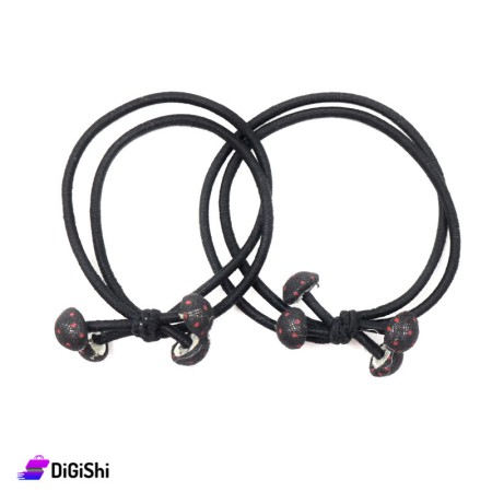 زوج ربطات شعر مطاط - أسود