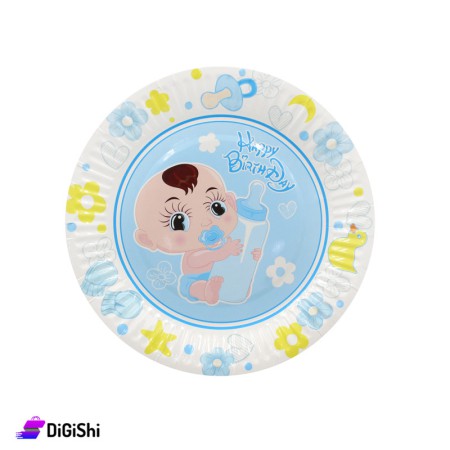 PARTY GALA Cardboard Dishes Set - Light Blue