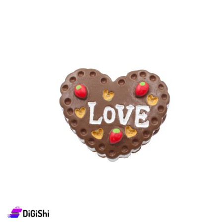 Heart Shape Plastic Printing Pin - Brown