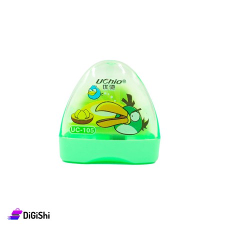 Triangle Shape Sharpener with Lid - Light Green