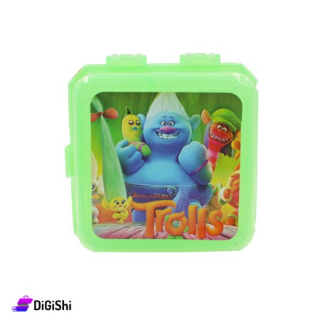 SUPER STAR Trolls Square Lunch Box - Light Green
