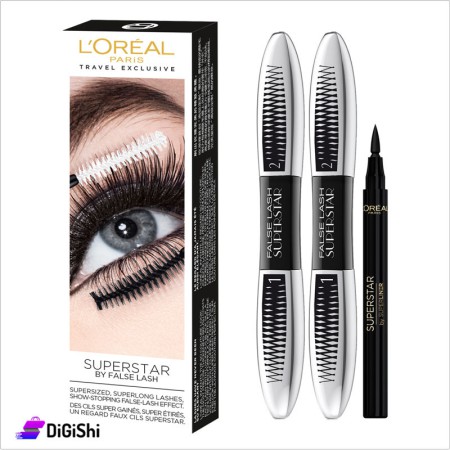 مجموعة قلم آيلاينر وماسكارا  L'OREAL PARIS Superliner