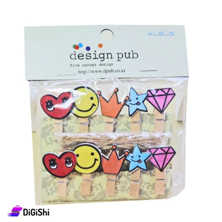 Wooden Photo Clips Crown