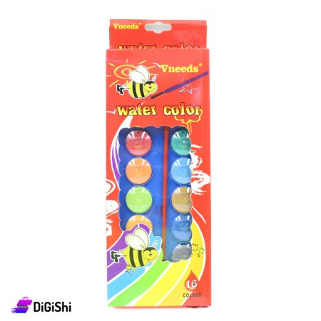 أقراص تلوين مائية - أحمر Vneeds Water Color