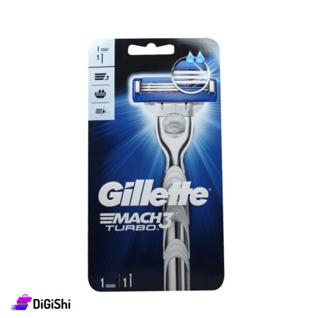Gillette Mach3 Turbo Razor Handle & 1 Refill