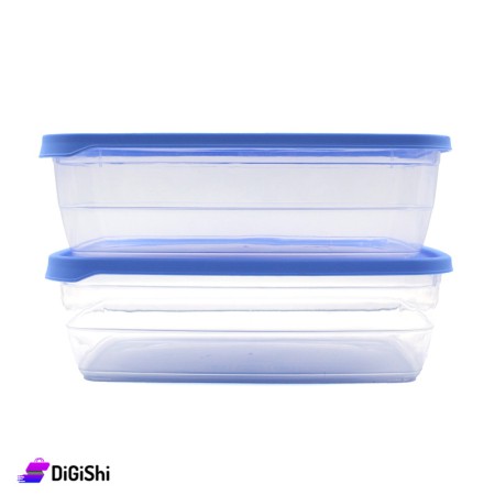 Rainbow Rectangle Plastic Bowls Set 2137  - Blue
