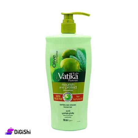 شامبو يغذي ويحمي الشعر بالزيتون والحناء Vatika