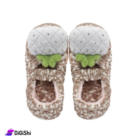 Kids' Fur Winter Fluffy Slippers - Brown