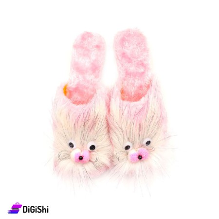 Teen's Fur Winter Slippers - Light Pink